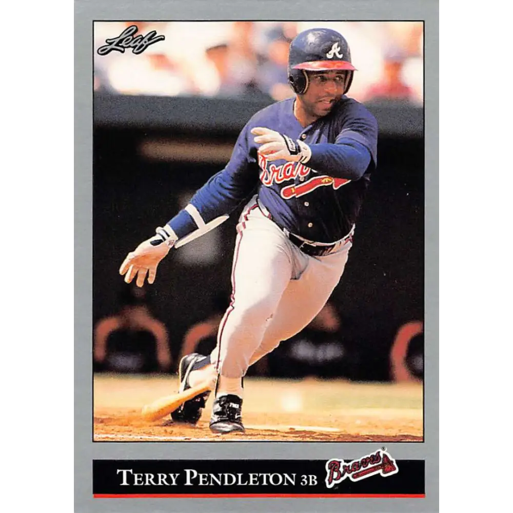 1992 Leaf #245 Terry Pendleton NM-MT Atlanta Braves Baseball Card Image 1