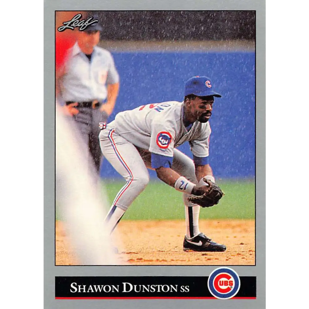 1992 Leaf #249 Shawon Dunston NM-MT Chicago Cubs Baseball Card Image 1