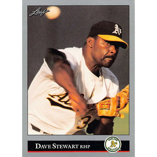 1992 Leaf #258 Dave Stewart NM-MT Oakland Athletics Baseball Card Image 1
