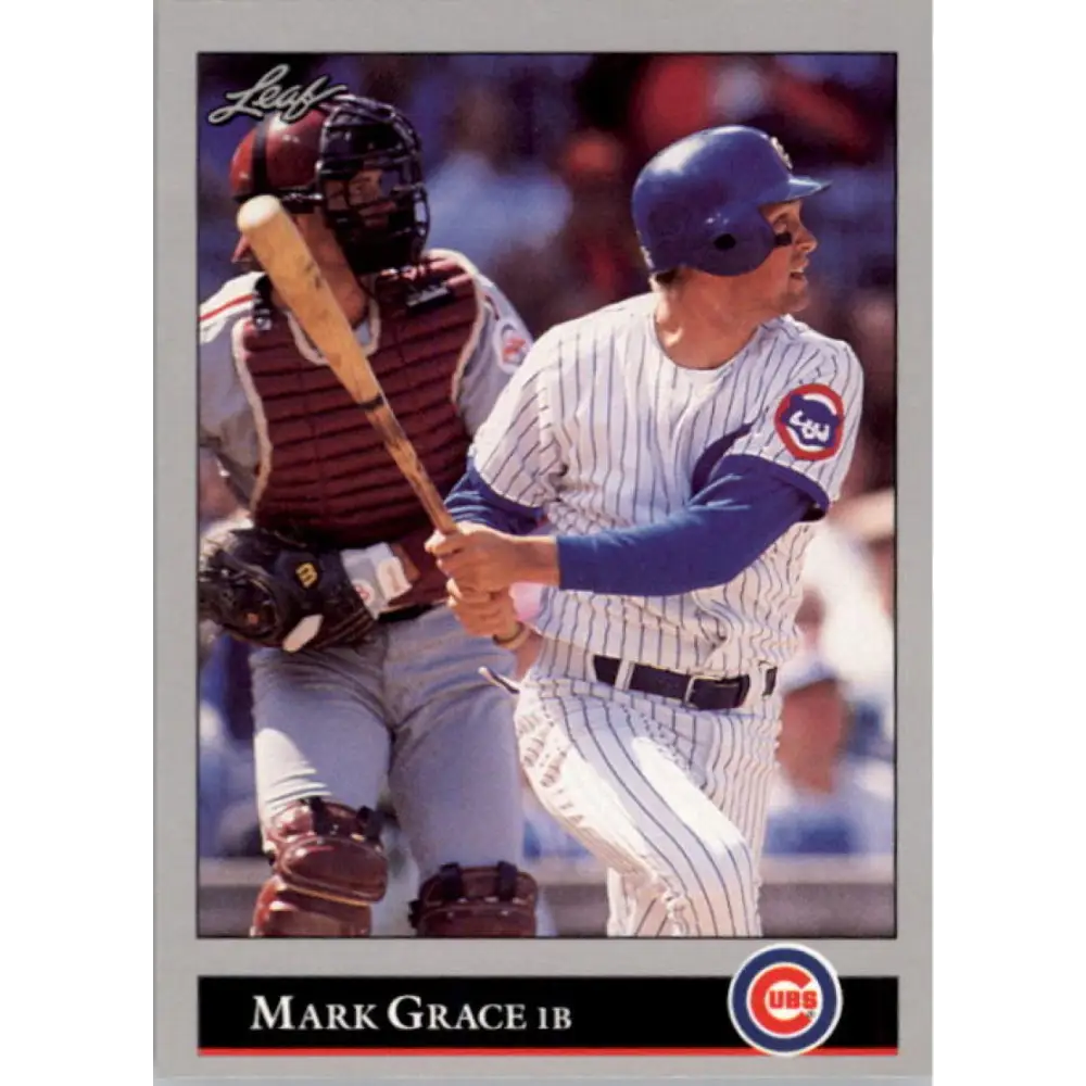 1992 Leaf #26 Mark Grace NM-MT Chicago Cubs Baseball Card Image 1