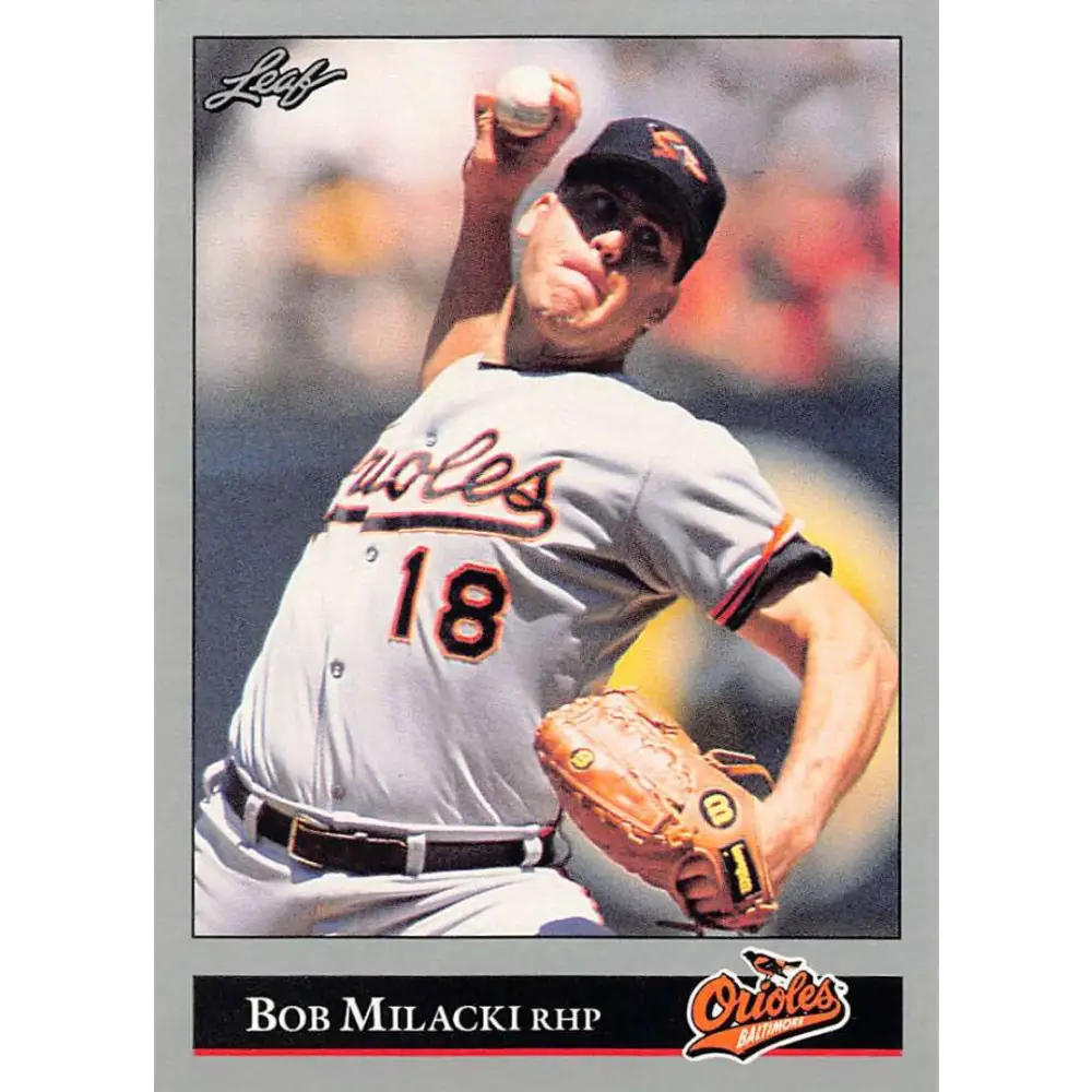 1992 Leaf #262 Bob Milacki NM-MT Baltimore Orioles Baseball Card Image 1