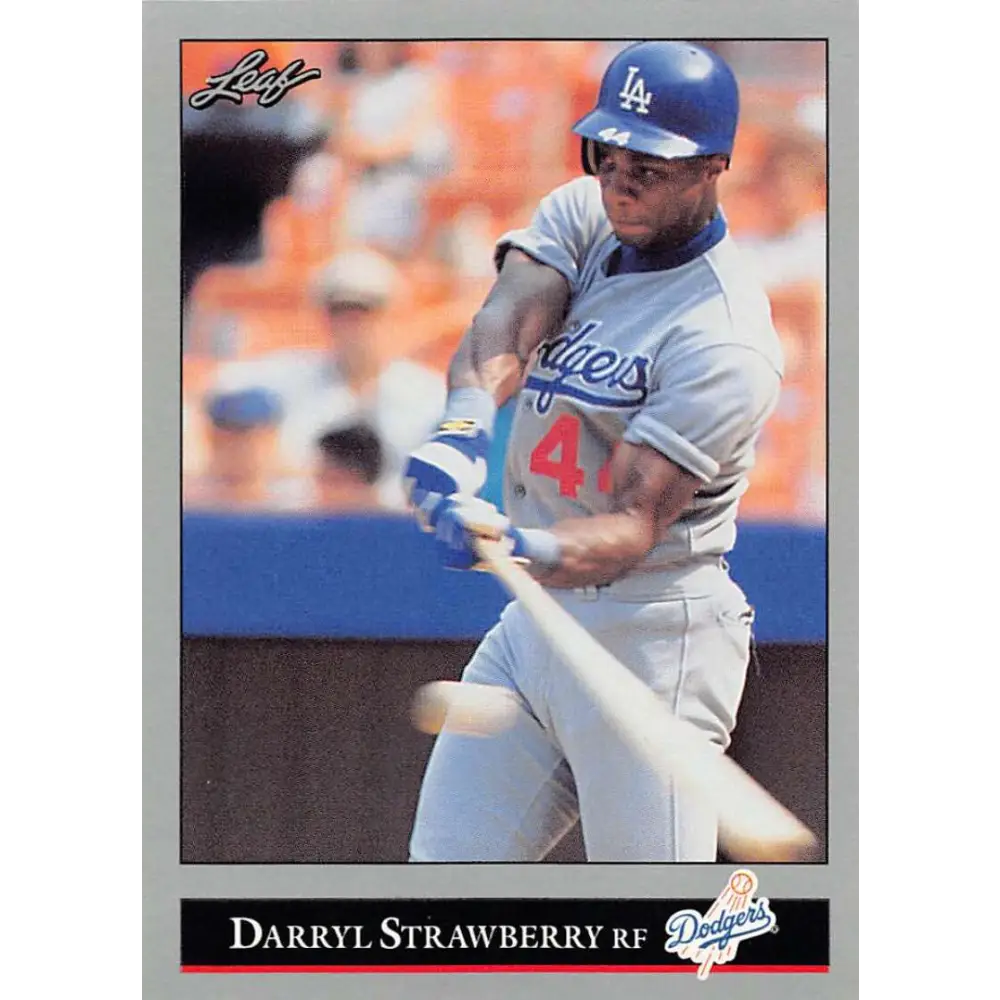 1992 Leaf #29 Darryl Strawberry NM-MT Los Angeles Dodgers Baseball Card Image 1