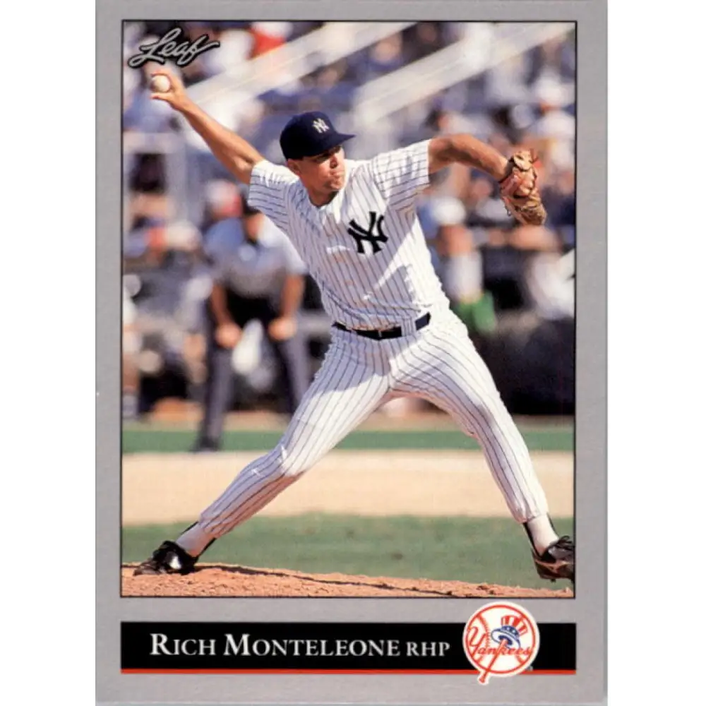 1992 Leaf #352 Rich Monteleone NM-MT New York Yankees Baseball Card Image 1