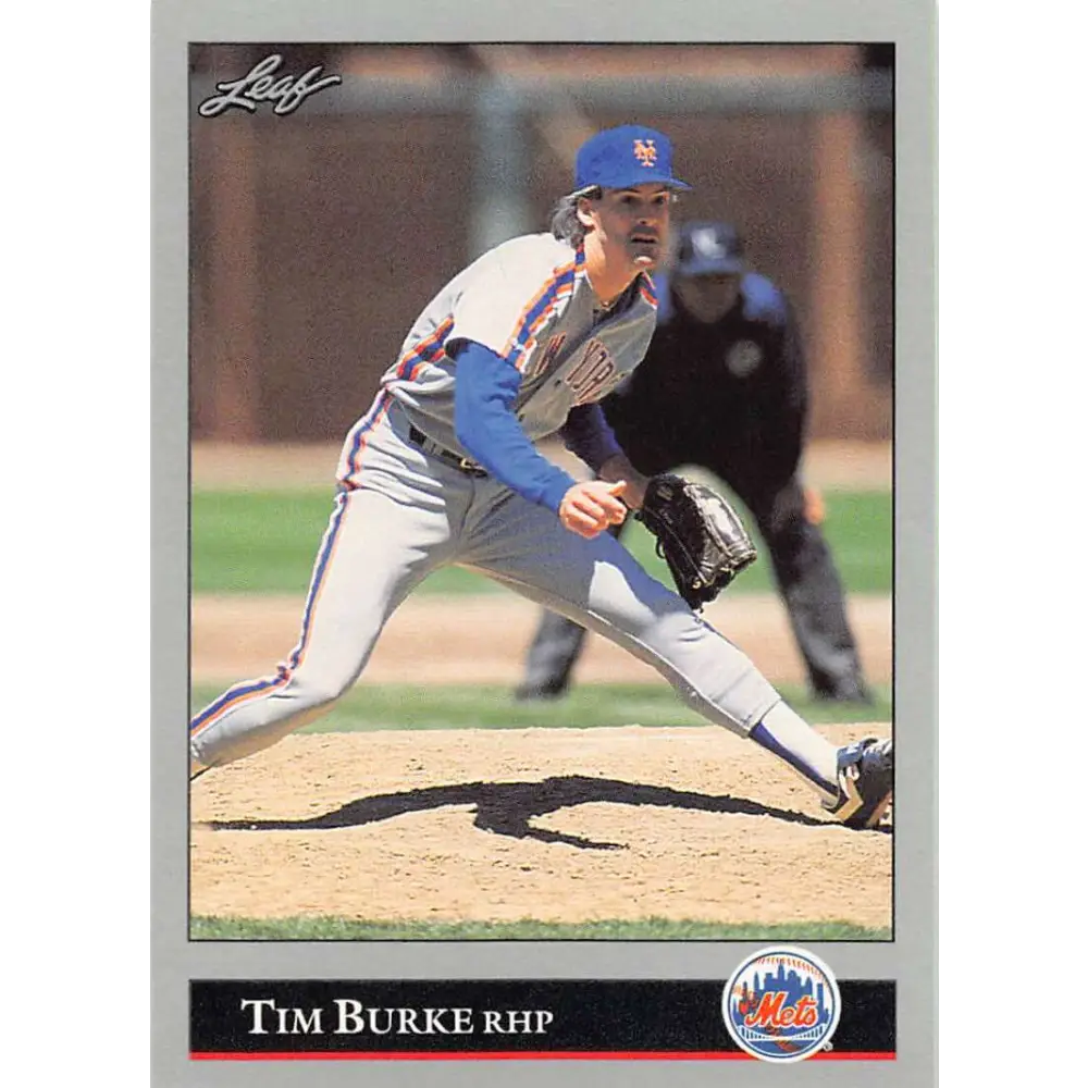 1992 Leaf #44 Tim Burke NM-MT New York Mets Baseball Card Image 1