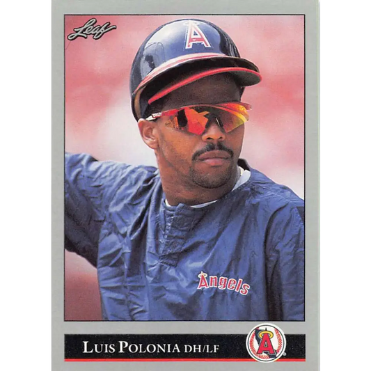 1992 Leaf #45 Luis Polonia NM-MT California Angels Baseball Card Image 1