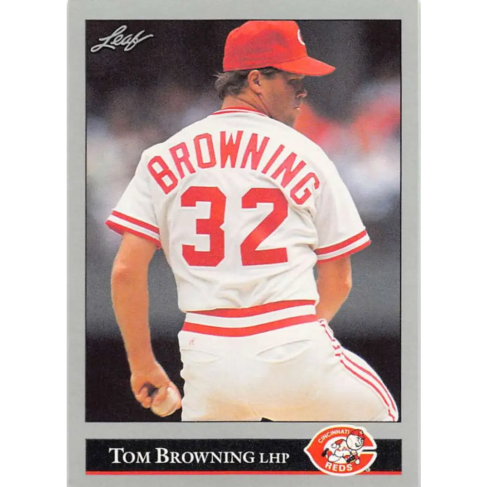 1992 Leaf #46 Tom Browning NM-MT Cincinnati Reds Baseball Card Image 1