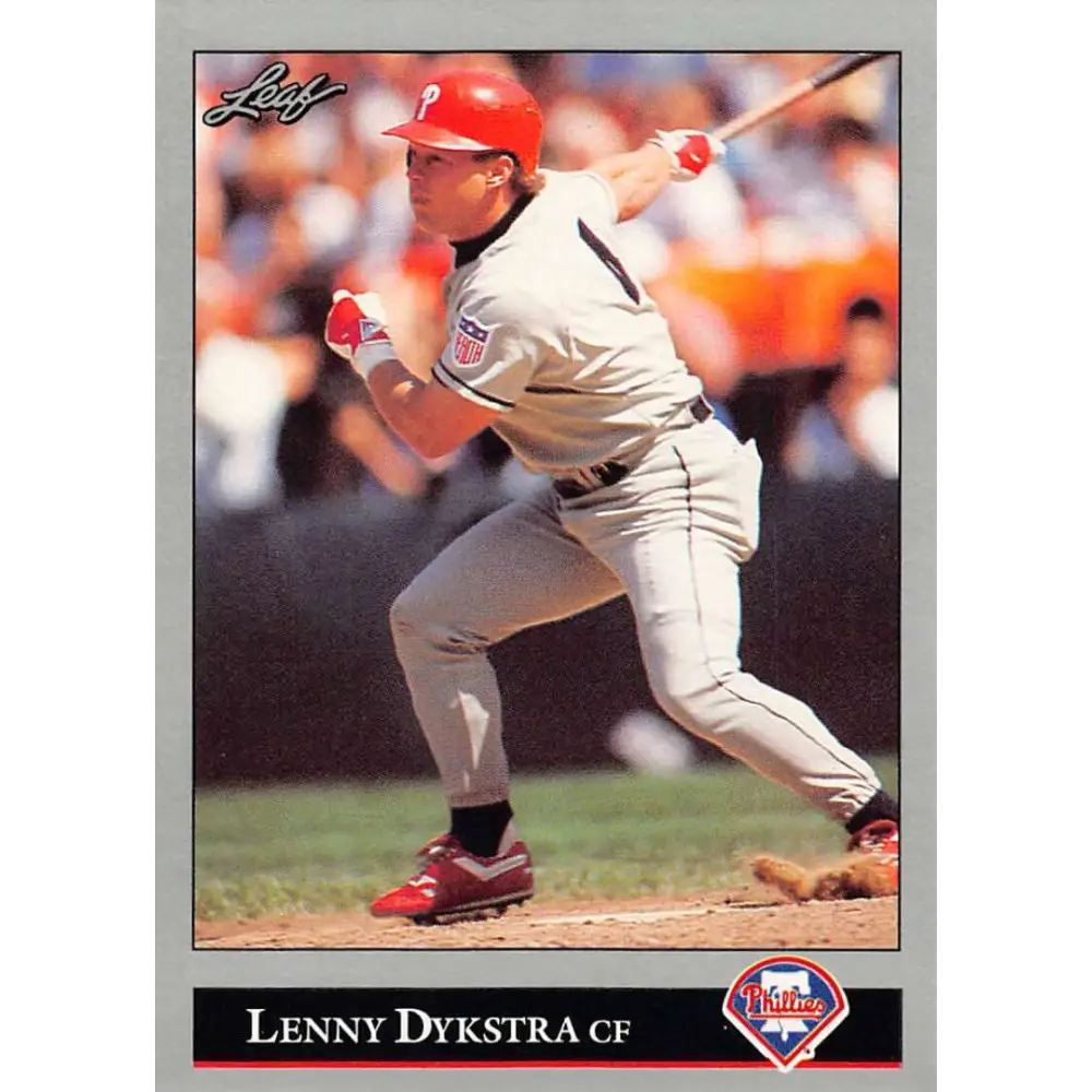 1992 Leaf #504 Lenny Dykstra NM-MT Philadelphia Phillies Baseball Card Image 1