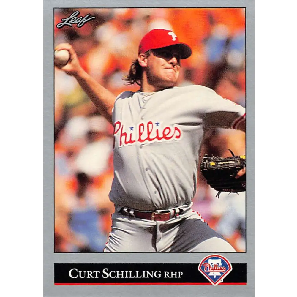 1992 Leaf #516 Curt Schilling NM-MT Philadelphia Phillies Baseball Card Image 1