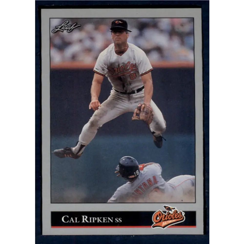 1992 Leaf #52 Cal Ripken Jr. NM-MT Baltimore Orioles Baseball Card Image 1