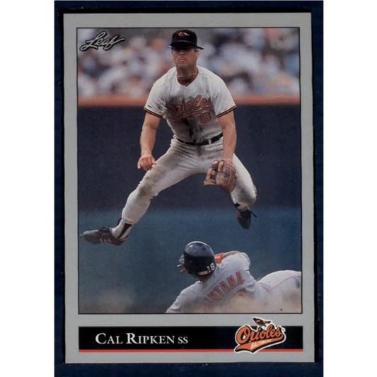 1992 Leaf #52 Cal Ripken Jr. NM-MT Baltimore Orioles Baseball Card Image 1
