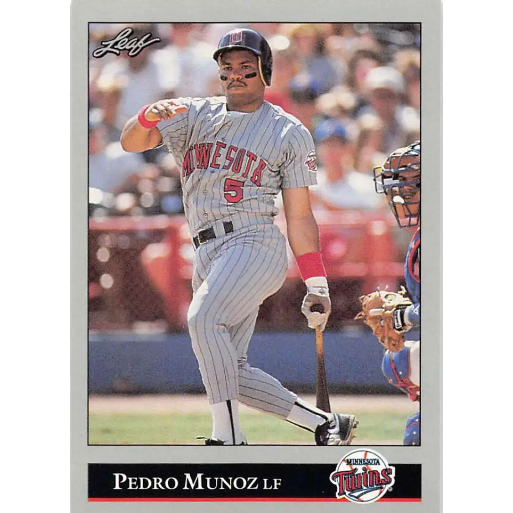 1992 Leaf #53 Pedro Munoz NM-MT Minnesota Twins Baseball Card Image 1