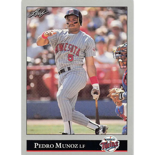 1992 Leaf #53 Pedro Munoz NM-MT Minnesota Twins Baseball Card Image 1