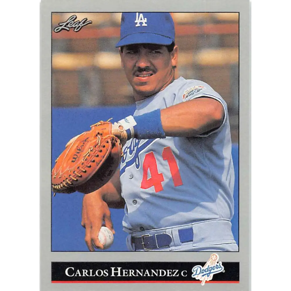 1992 Leaf #54 Carlos Hernandez NM-MT Los Angeles Dodgers Baseball Card Image 1