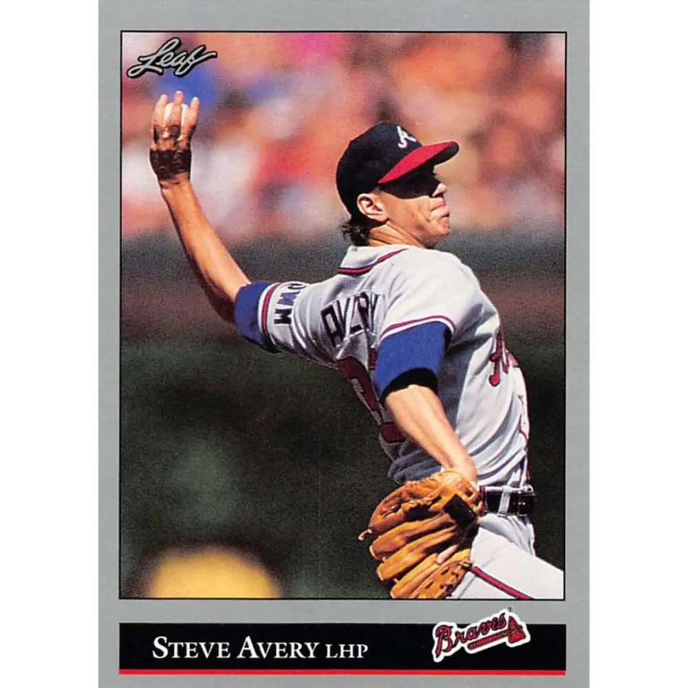 1992 Leaf #59 Steve Avery NM-MT Atlanta Braves Baseball Card Image 1