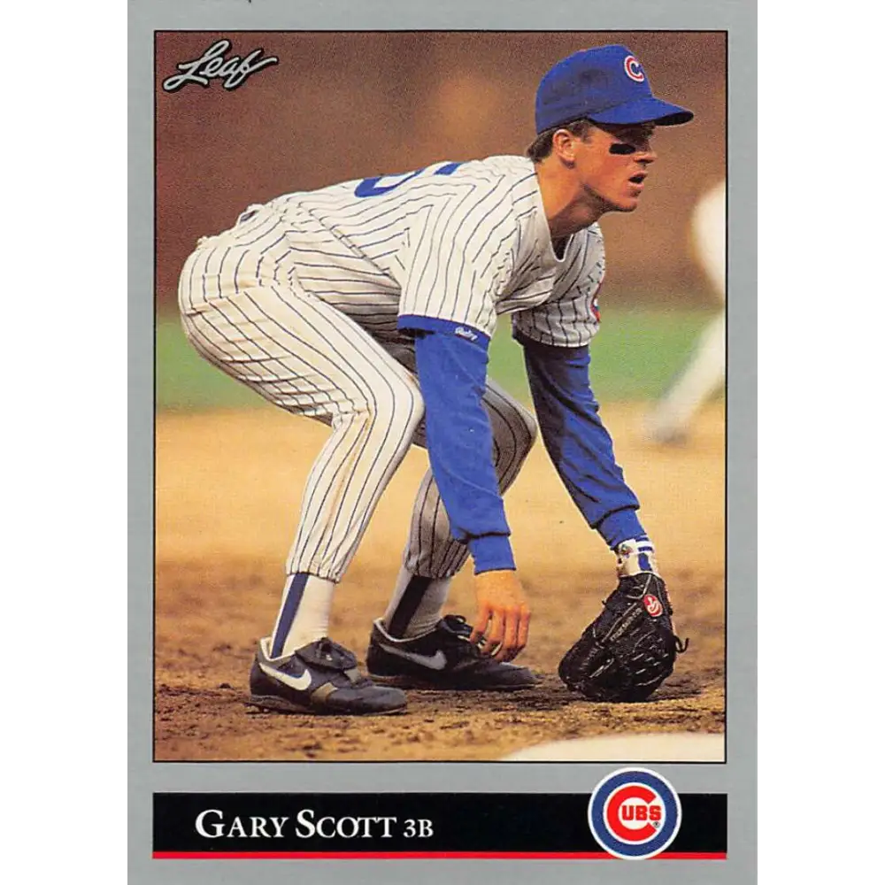 1992 Leaf #6 Gary Scott NM-MT Chicago Cubs Baseball Card Image 1