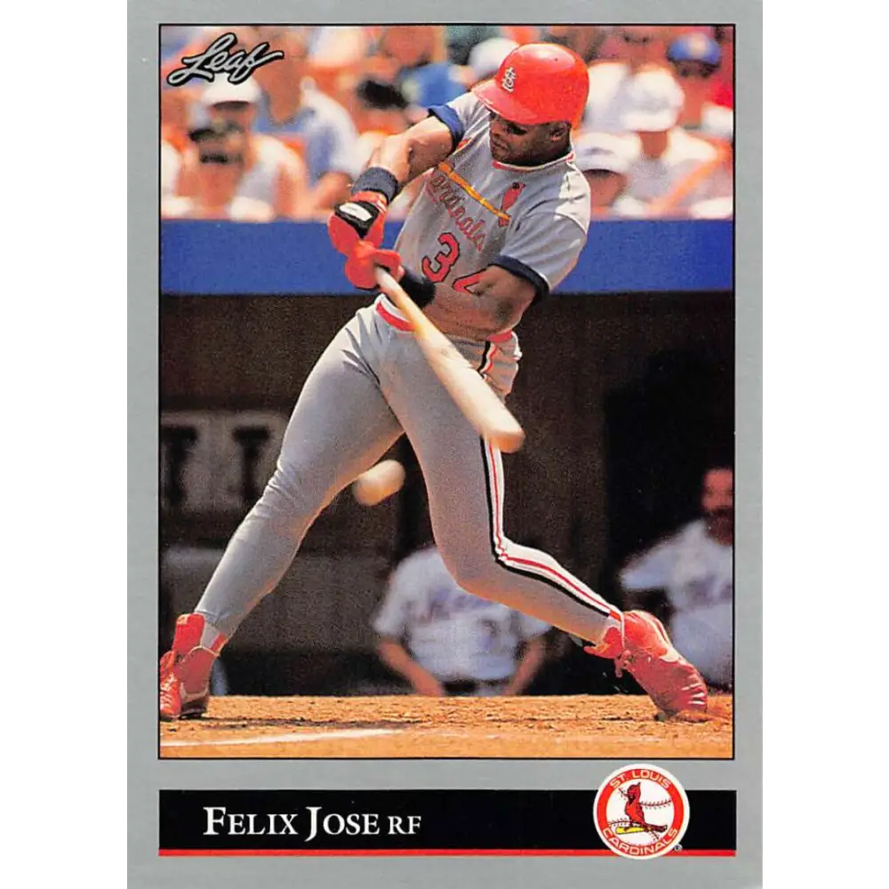 1992 Leaf #63 Felix Jose NM-MT St. Louis Cardinals Baseball Card Image 1