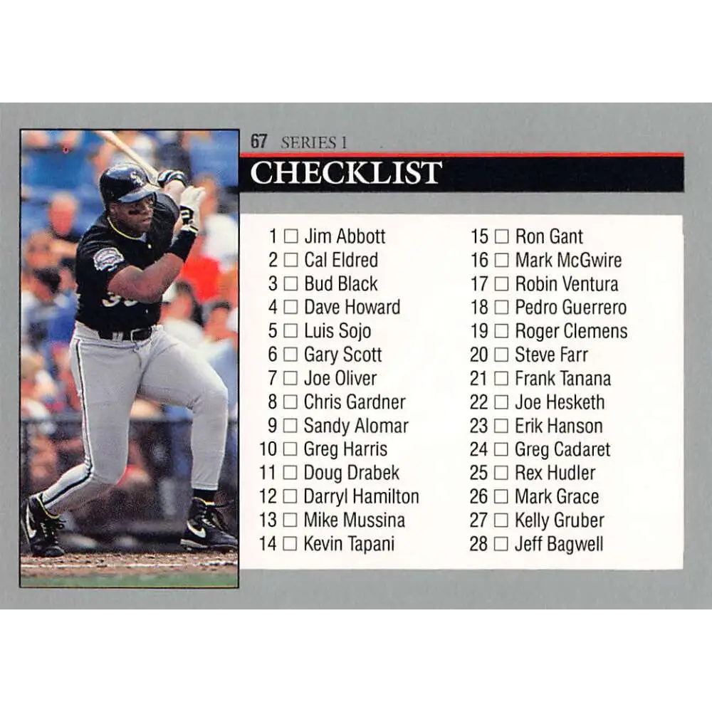 1992 Leaf #67 Frank Thomas CL NM-MT Chicago White Sox Baseball Card Image 2