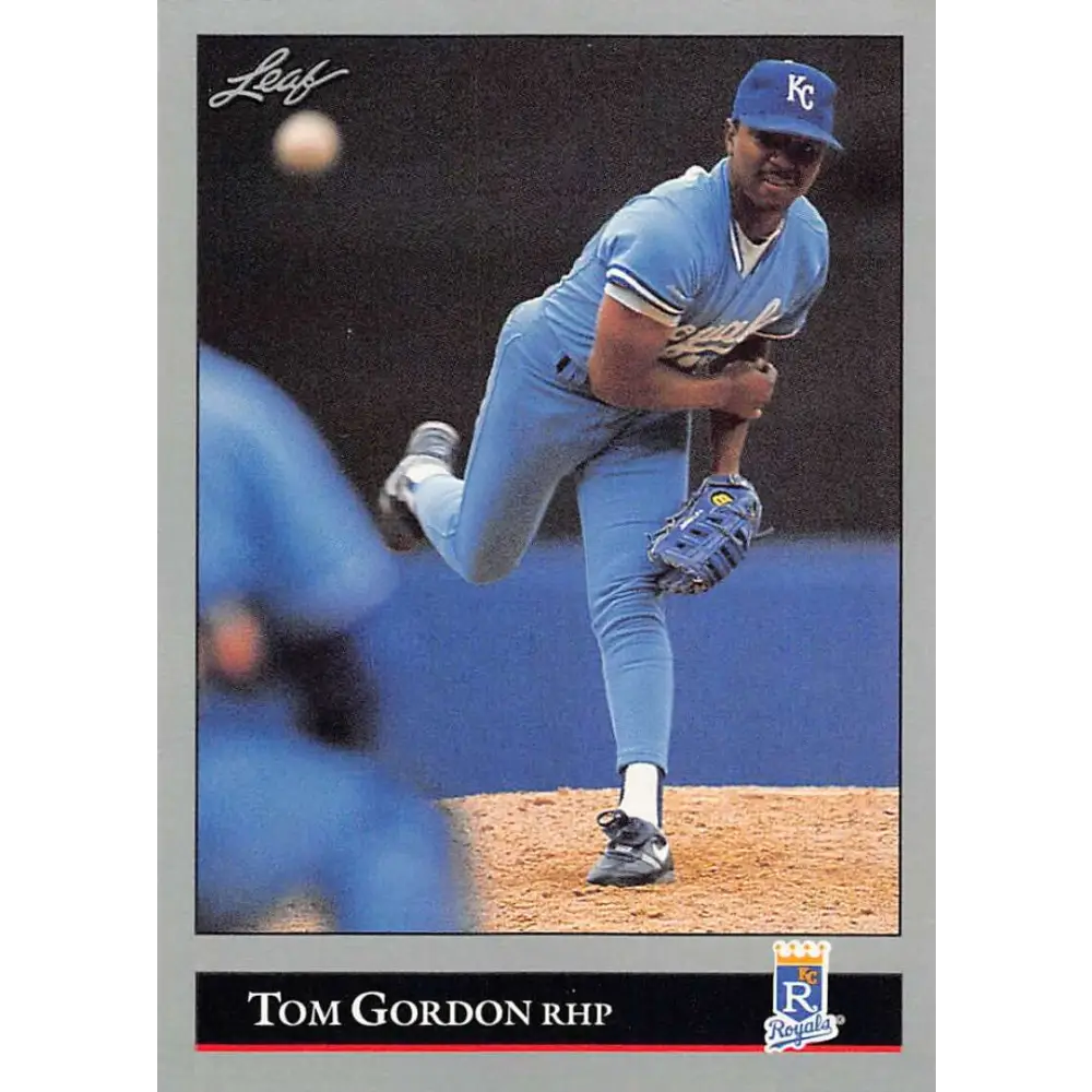 1992 Leaf #68 Tom Gordon NM-MT Kansas City Royals Baseball Card Image 1