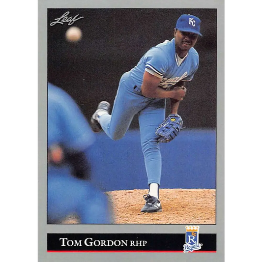 1992 Leaf #68 Tom Gordon NM-MT Kansas City Royals Baseball Card Image 1