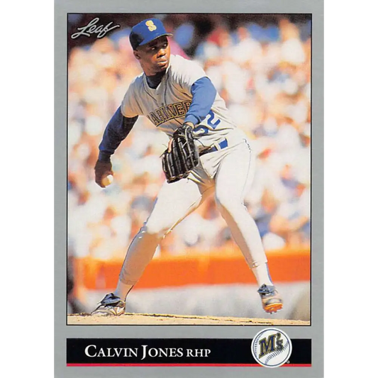 1992 Leaf #71 Calvin Jones NM-MT RC Rookie Seattle Mariners Baseball Card Image 1