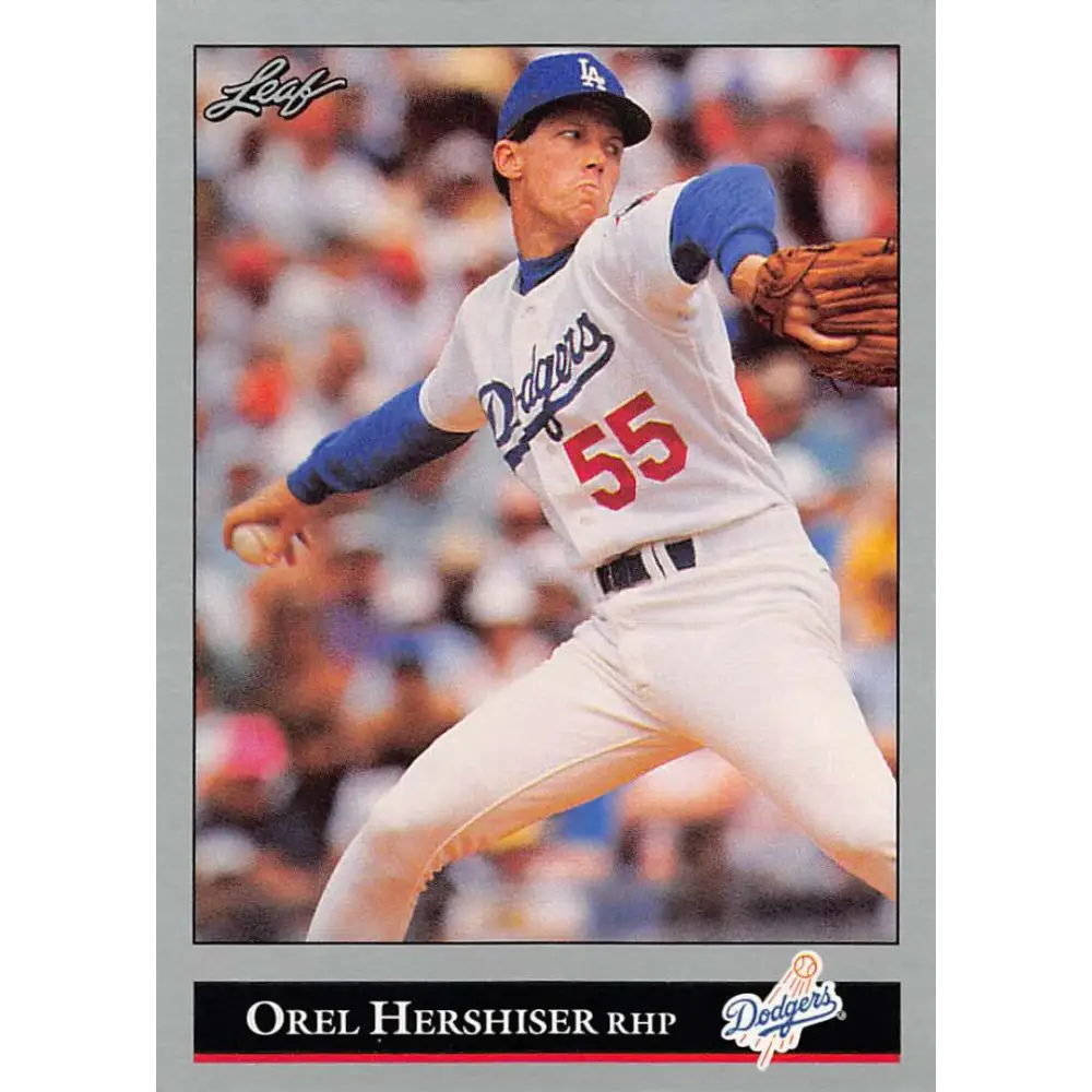 1992 Leaf #81 Orel Hershiser NM-MT Los Angeles Dodgers Baseball Card Image 1