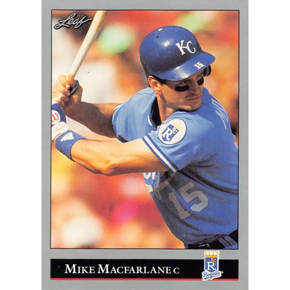 1992 Leaf #83 Mike Macfarlane NM-MT Kansas City Royals Baseball Card Image 1