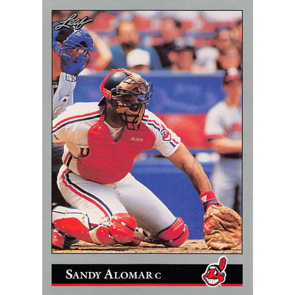 1992 Leaf #9 Sandy Alomar Jr. NM-MT Cleveland Indians Baseball Card Image 1