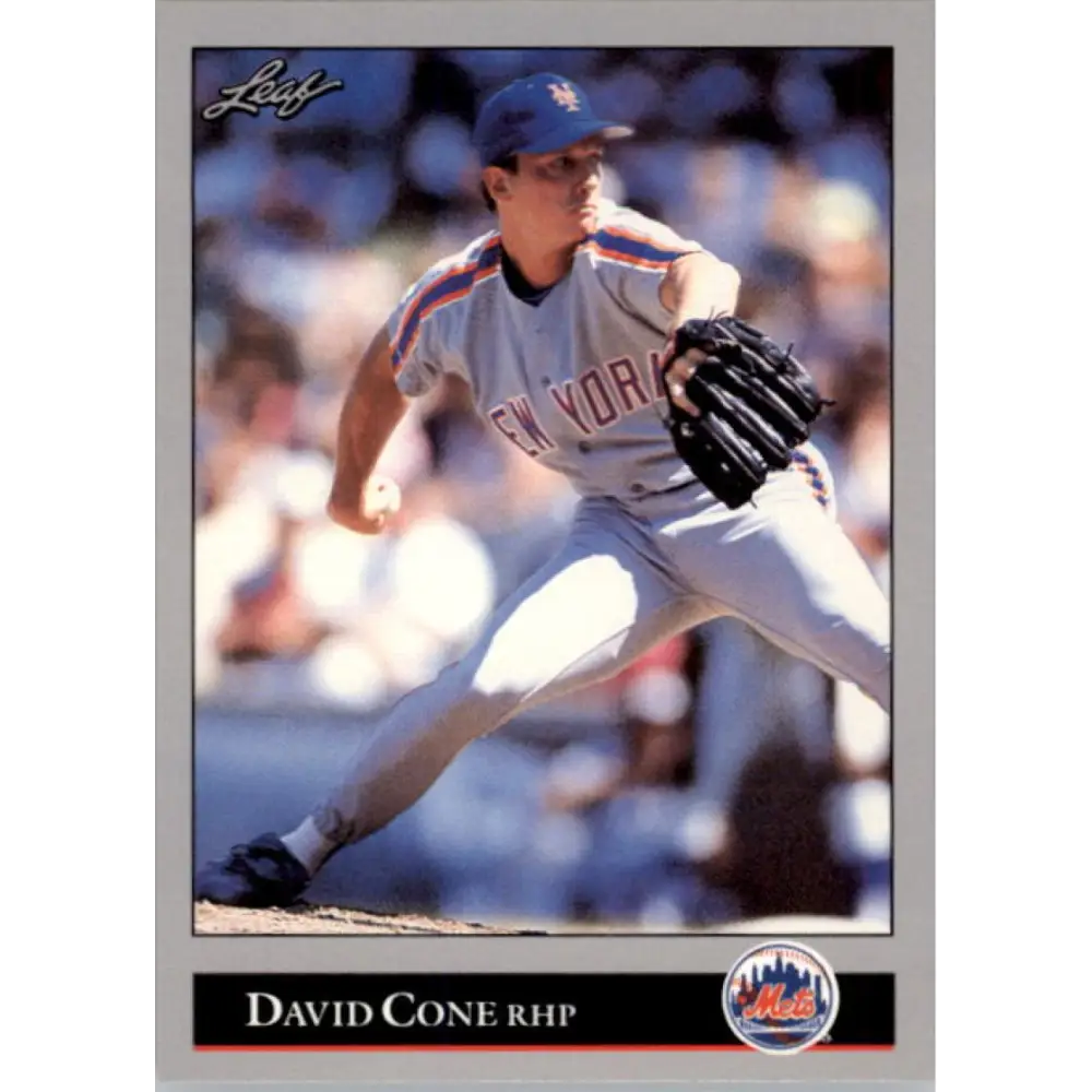1992 Leaf #92 David Cone NM-MT New York Mets Baseball Card Image 1