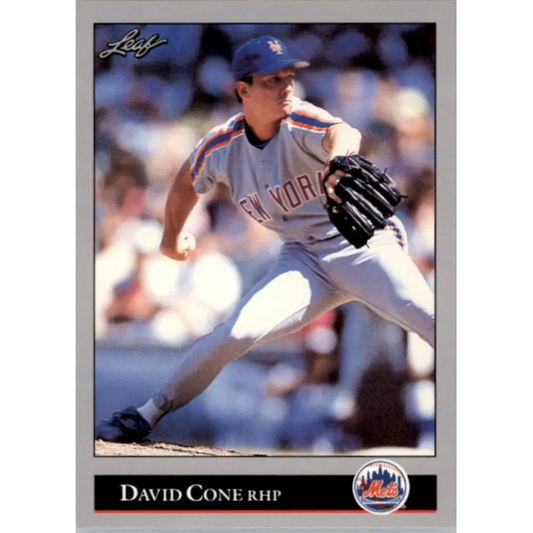 1992 Leaf #92 David Cone NM-MT New York Mets Baseball Card Image 1