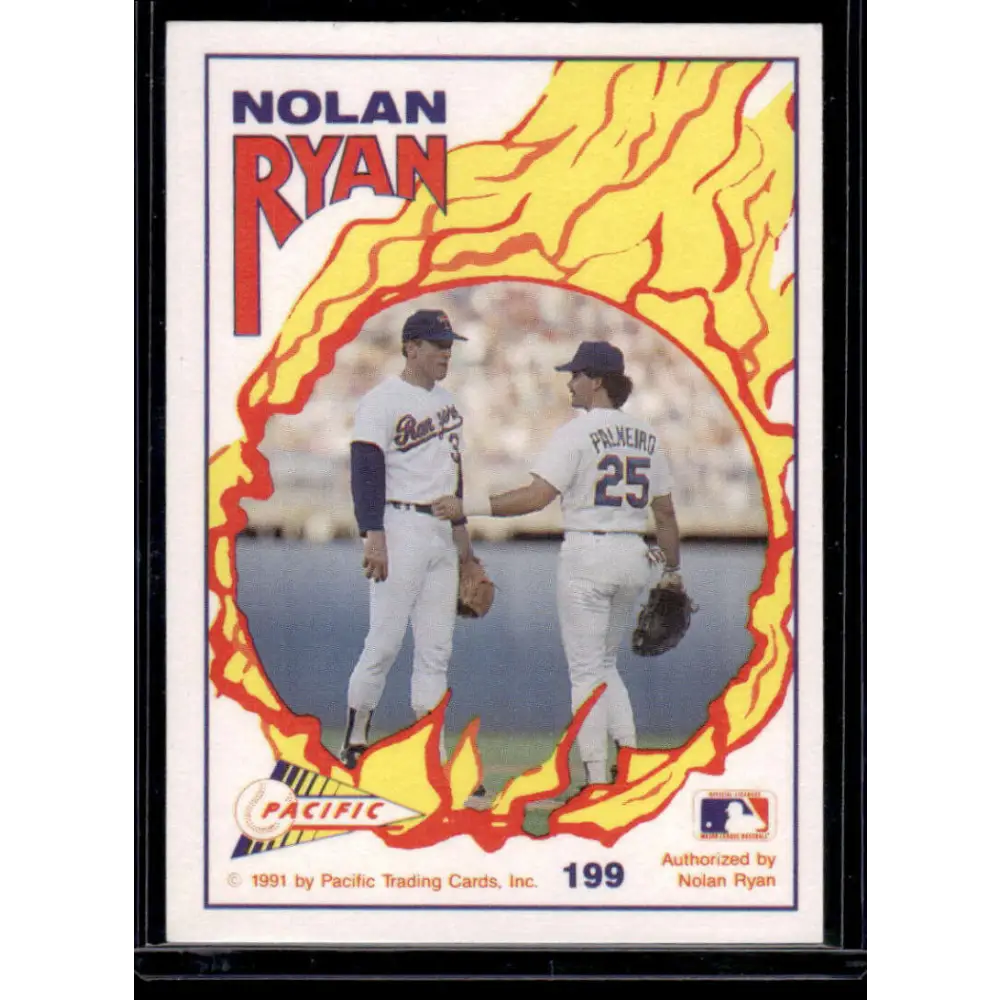 1992 Pacific Ryan Texas Express II #199 Talking Over Strategy Texas Rangers NM-MT Baseball Card Image 2