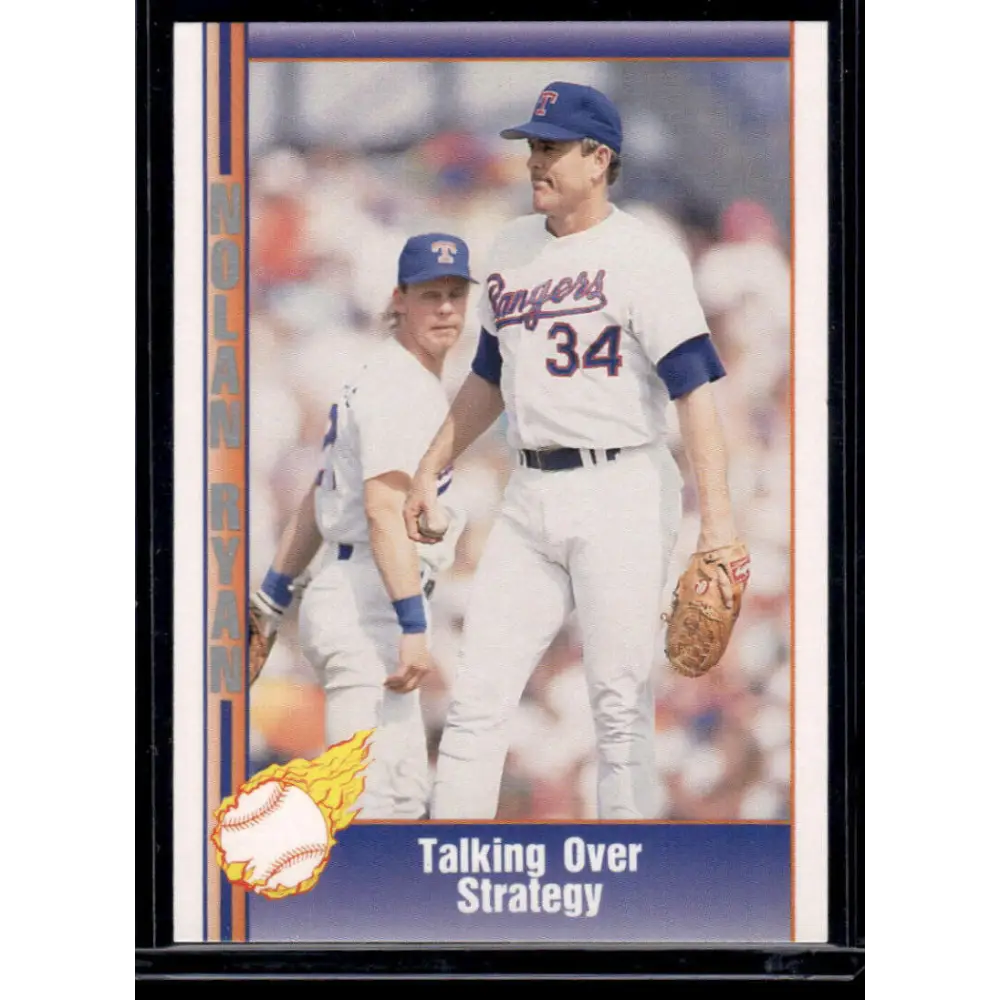1992 Pacific Ryan Texas Express II #199 Talking Over Strategy Texas Rangers NM-MT Baseball Card Image 1
