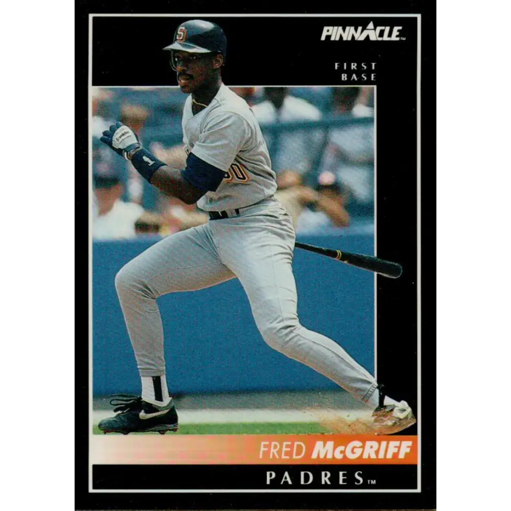 1992 Pinnacle #112 Fred McGriff EX San Diego Padres Baseball Card Image 1