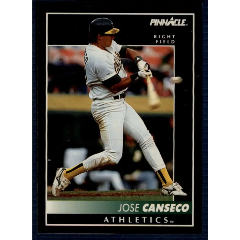 1992 Pinnacle #130 Jose Canseco EX Oakland Athletics Baseball Card Image 1