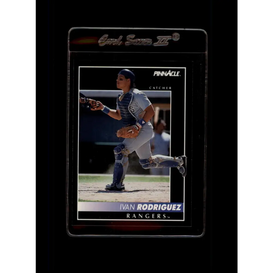 1992 Pinnacle #156 Ivan Rodriguez EX Texas Rangers Baseball Card Image 1