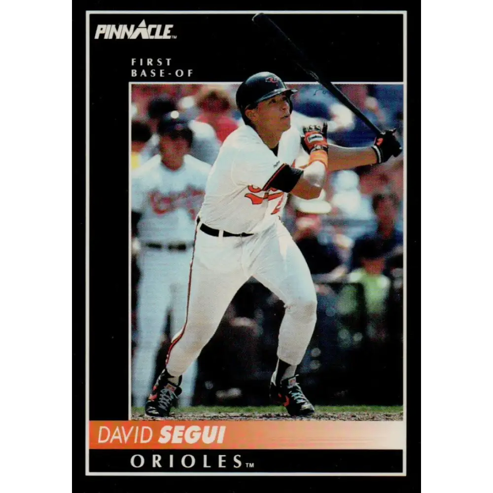 1992 Pinnacle #185 David Segui EX Baltimore Orioles Baseball Card Image 1