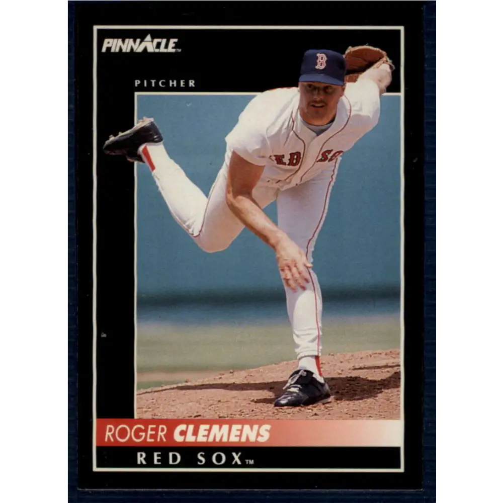 1992 Pinnacle #95 Roger Clemens EX Boston Red Sox Baseball Card Image 1