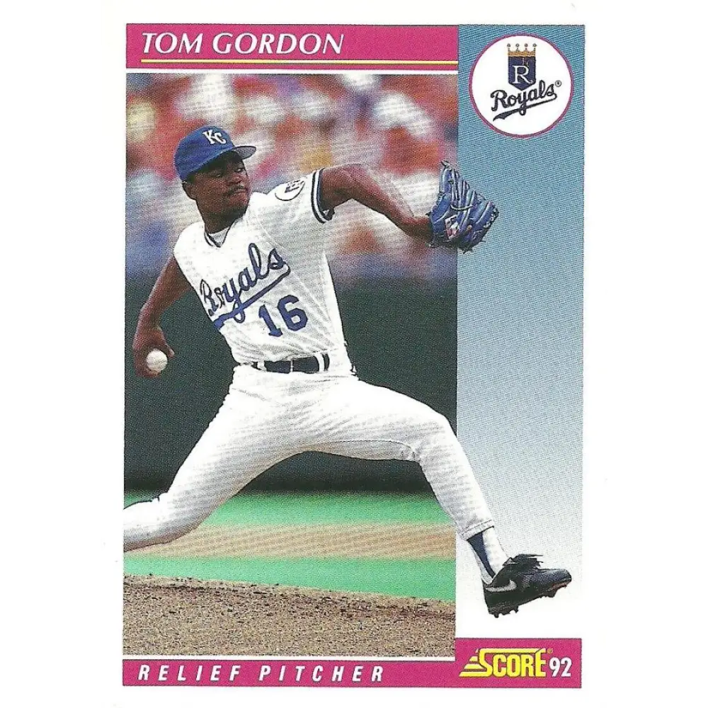 1992 Score #130 Tom Gordon NM-MT Kansas City Royals Baseball Card Image 1