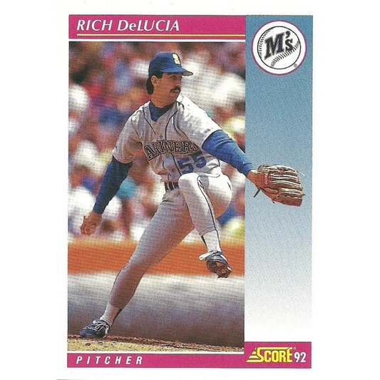 1992 Score #135 Rich DeLucia NM-MT Seattle Mariners Baseball Card Image 1