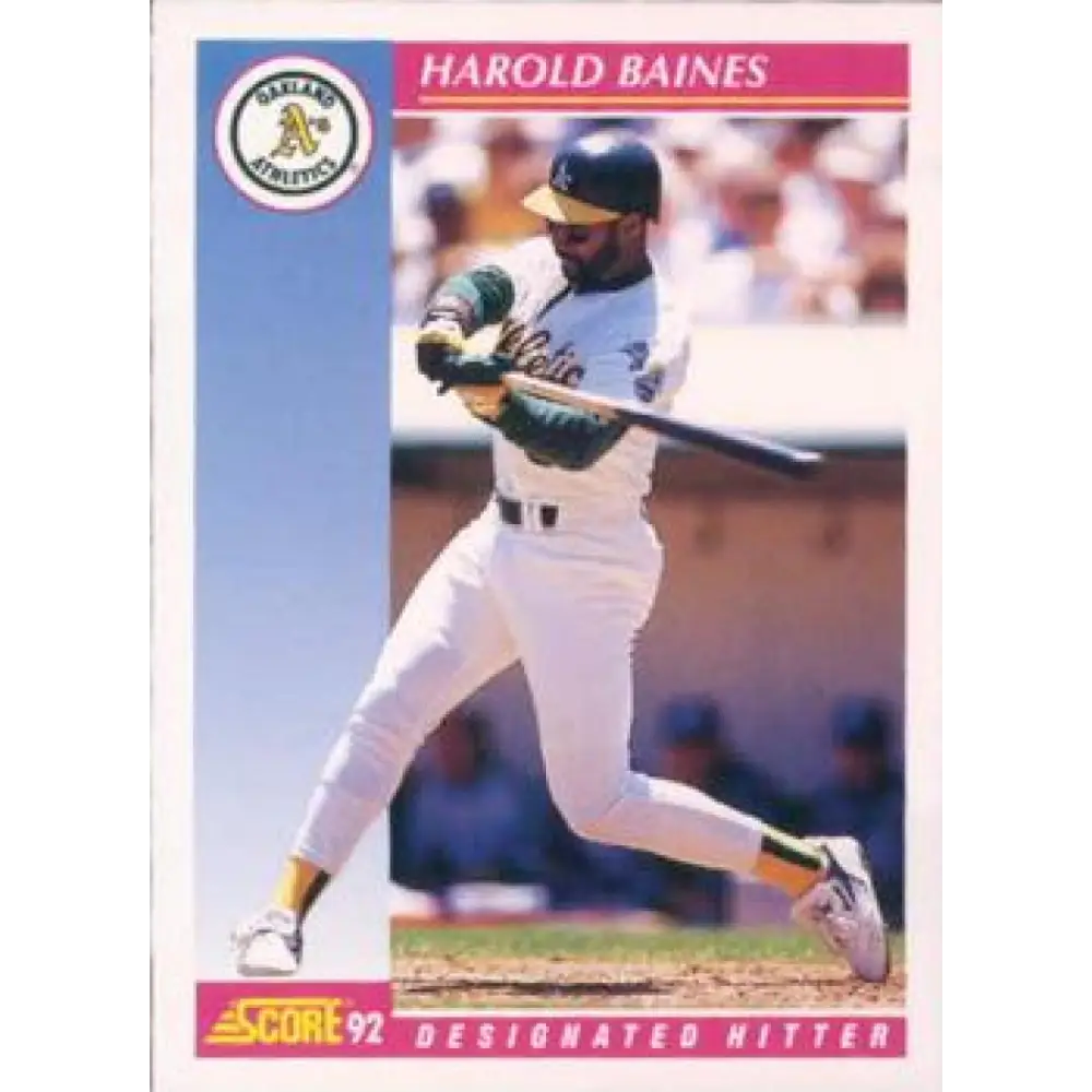 1992 Score #137 Harold Baines NM-MT Oakland Athletics Baseball Card Image 1