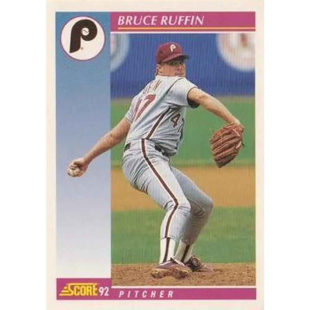 1992 Score #161 Bruce Ruffin NM-MT Philadelphia Phillies Baseball Card Image 1