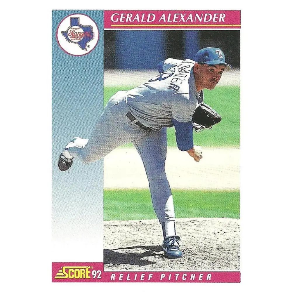 1992 Score #163 Gerald Alexander NM-MT Texas Rangers Baseball Card Image 1