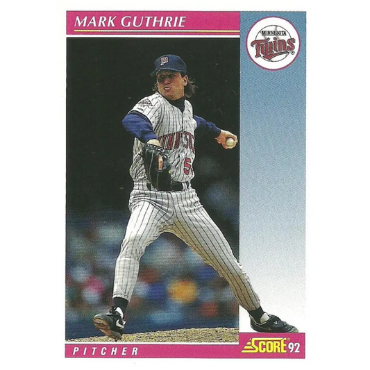 1992 Score #164 Mark Guthrie NM-MT Minnesota Twins Baseball Card Image 1