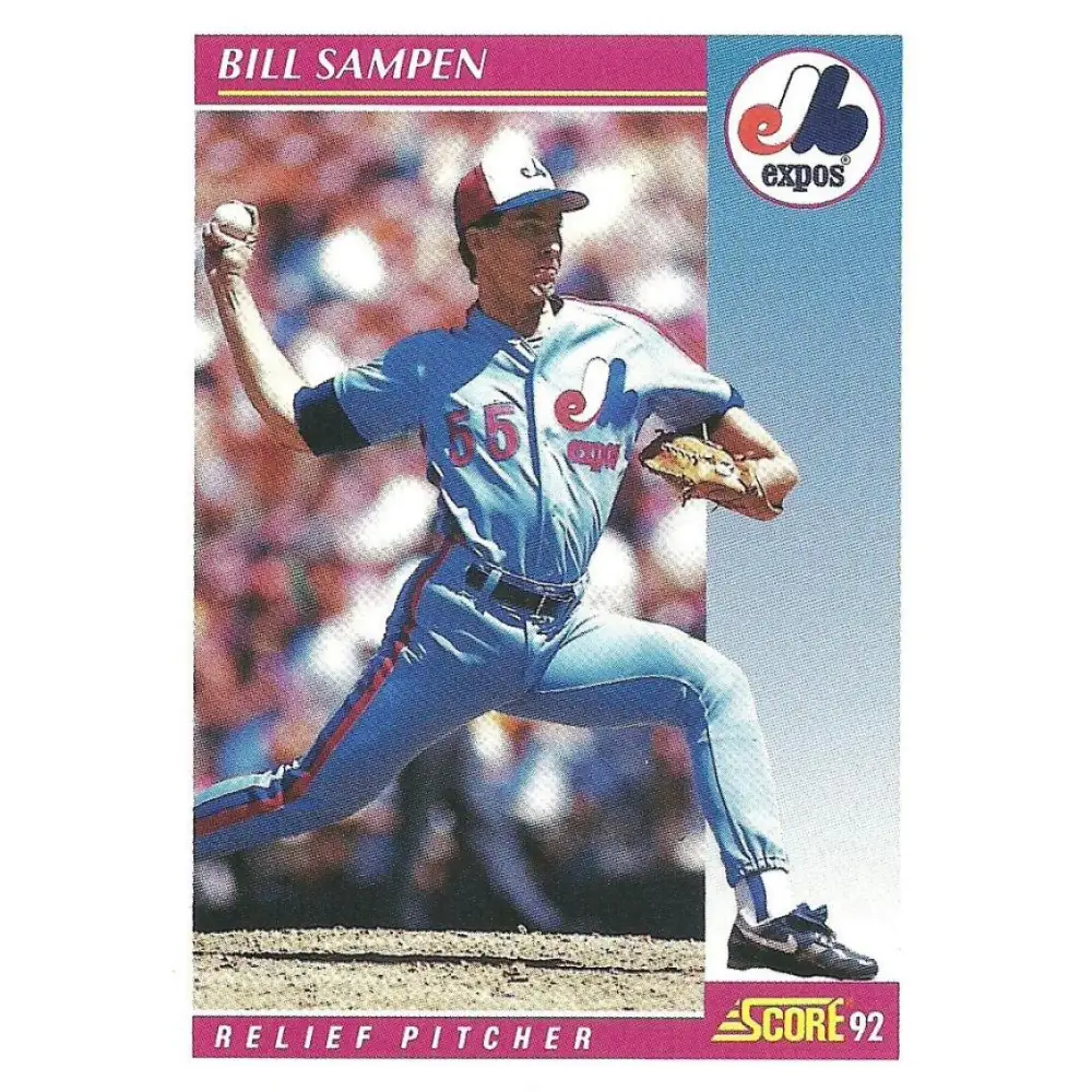 1992 Score #166 Bill Sampen NM-MT Montreal Expos Baseball Card Image 1
