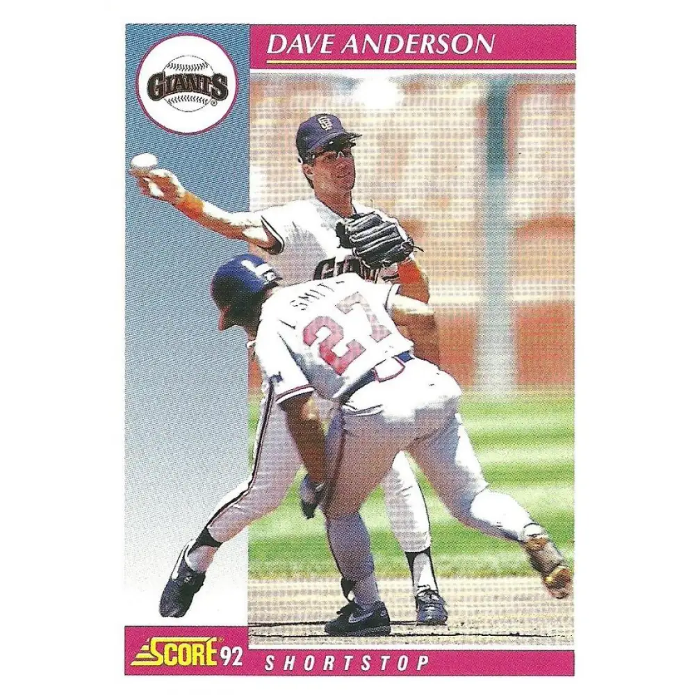 1992 Score #167 Dave Anderson NM-MT San Francisco Giants Baseball Card Image 1