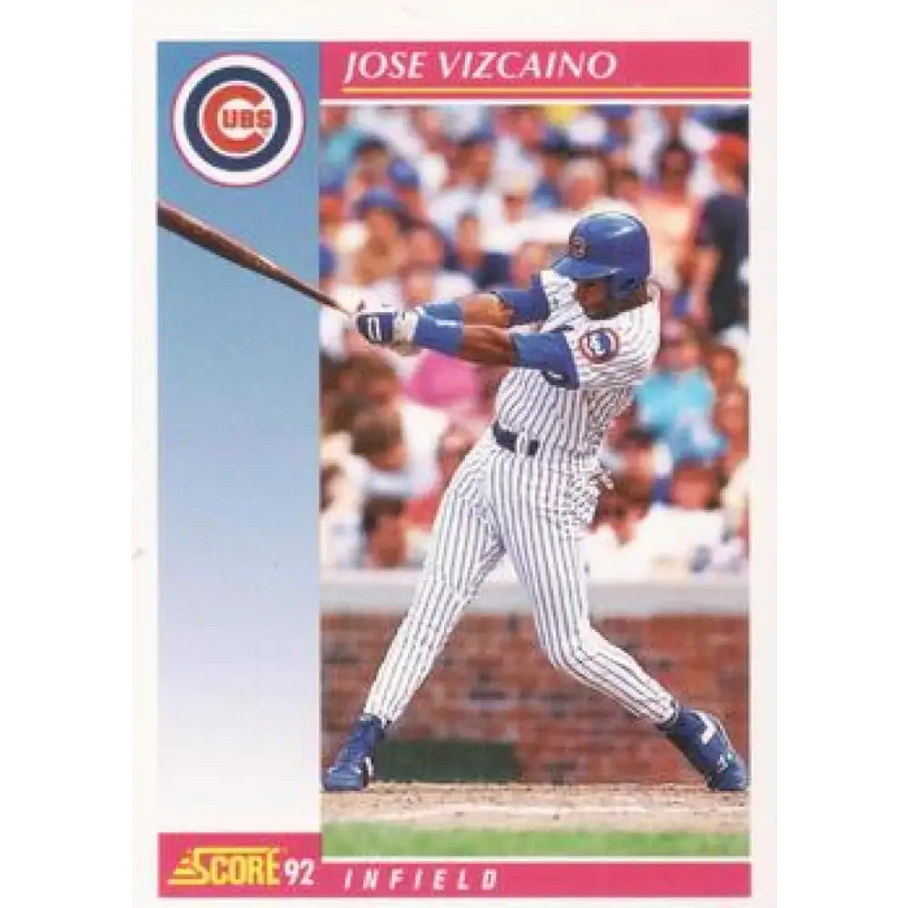 1992 Score #169 Jose Vizcaino NM-MT Chicago Cubs Baseball Card Image 1