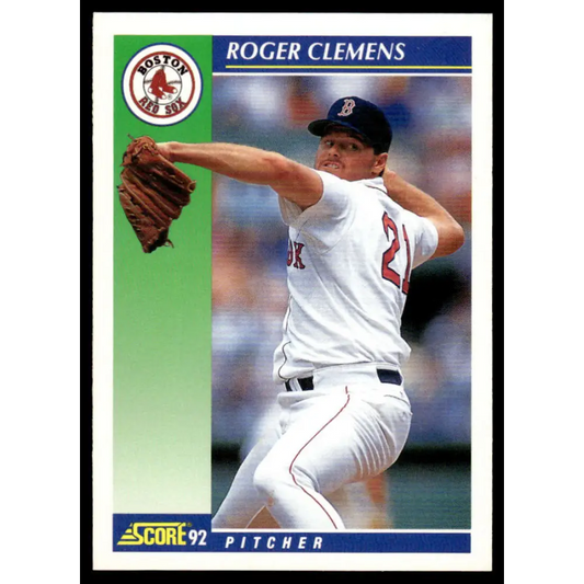 1992 Score #21 Roger Clemens EX/NM Boston Red Sox Baseball Card Image 1