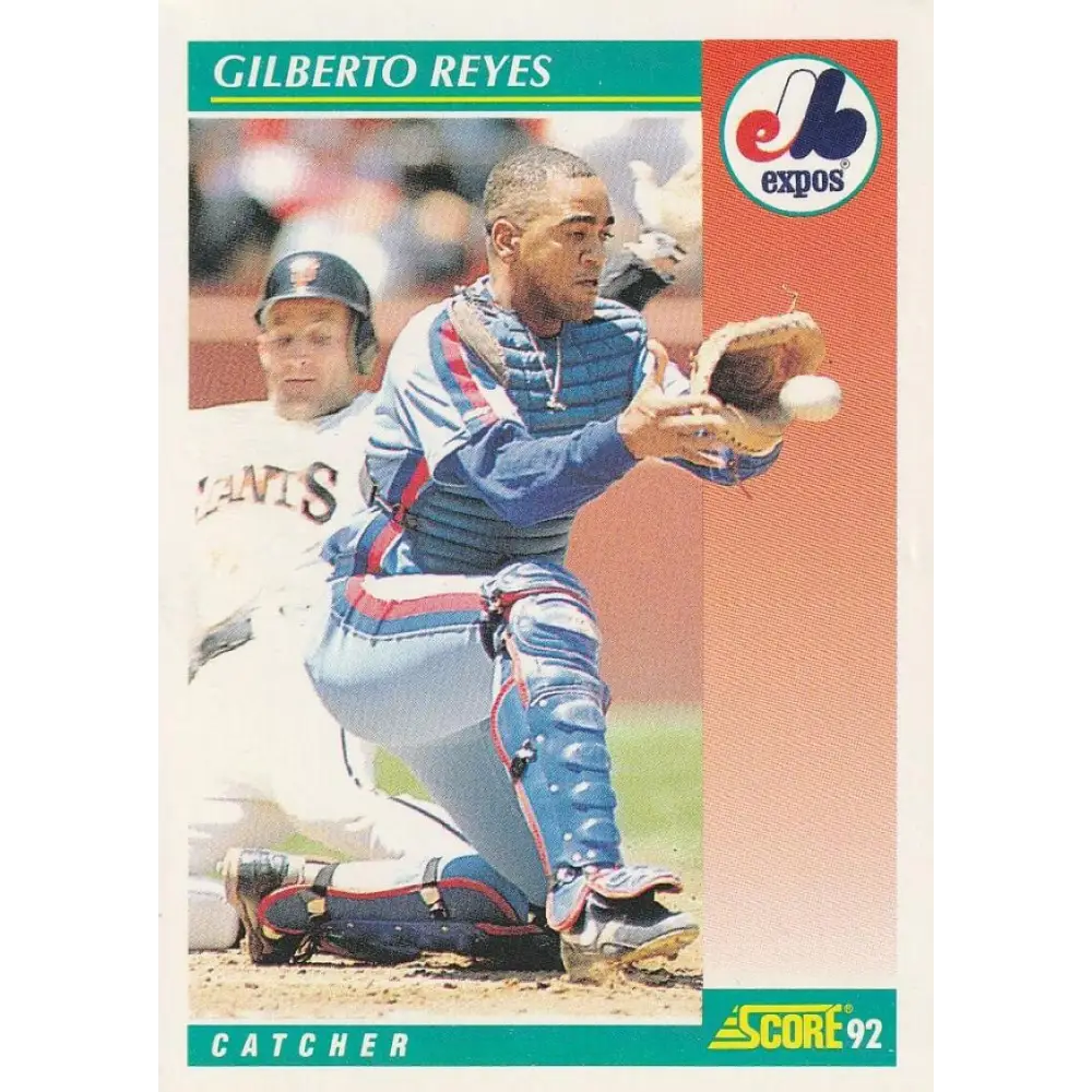 1992 Score #229 Gilberto Reyes NM-MT Montreal Expos Baseball Card Image 1