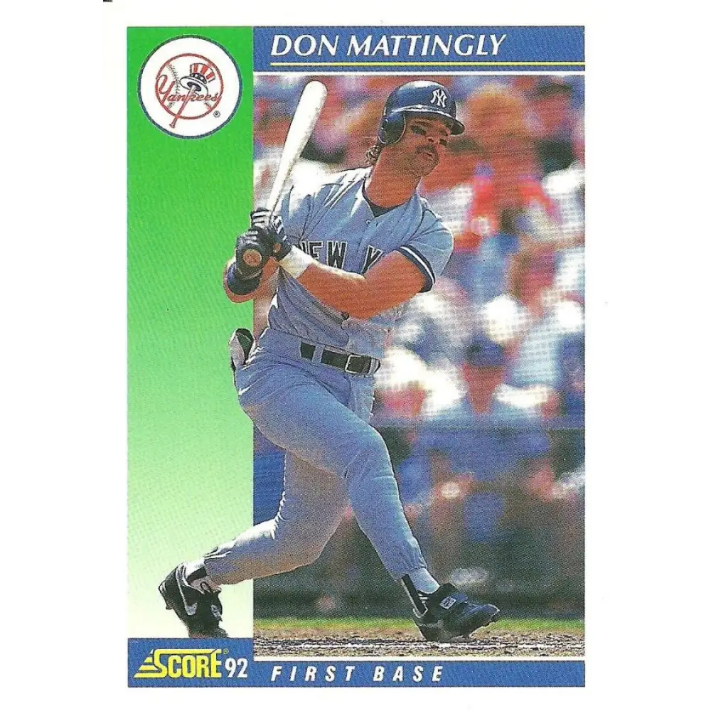 1992 Score #23 Don Mattingly NM-MT New York Yankees Baseball Card Image 1