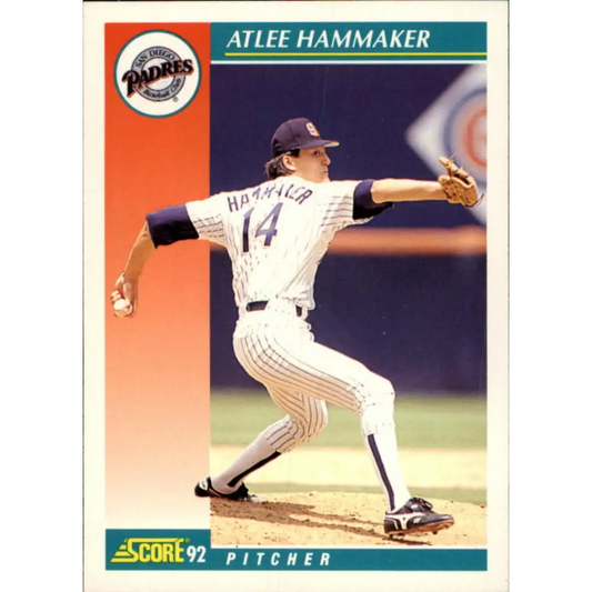 1992 Score #233 Atlee Hammaker NM-MT San Diego Padres Baseball Card Image 1