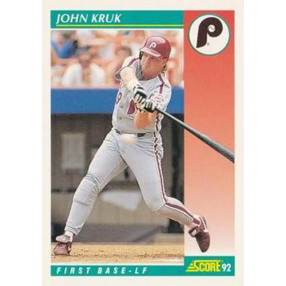 1992 Score #235 John Kruk NM-MT Philadelphia Phillies Baseball Card Image 1